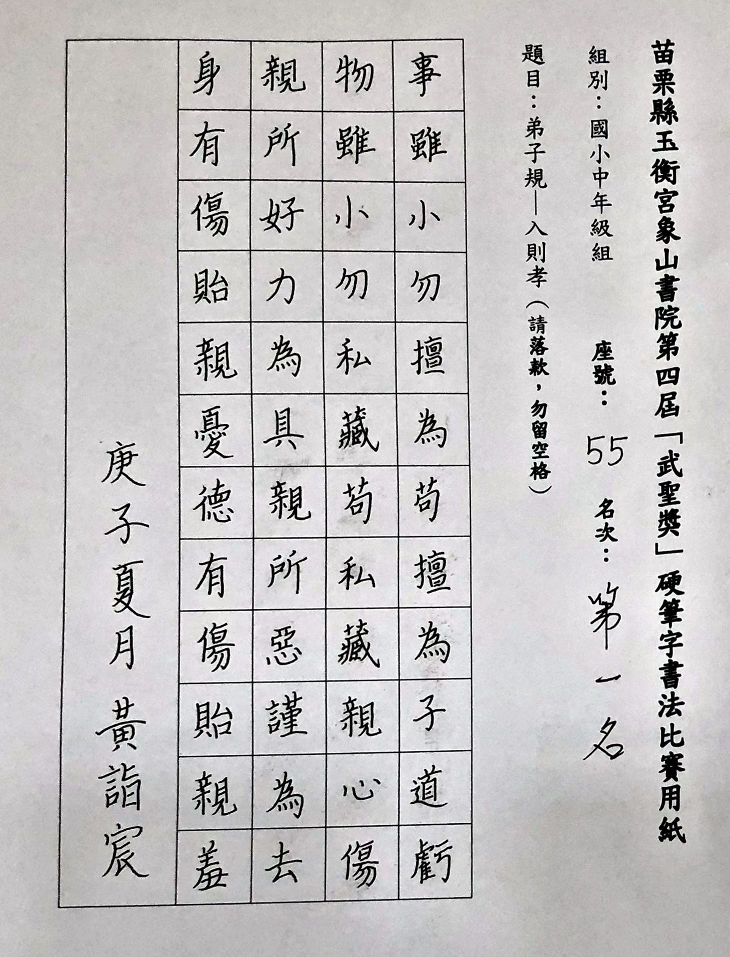 國小中年級組第一名作品（圖片來源：苗栗縣媒體事務中心）