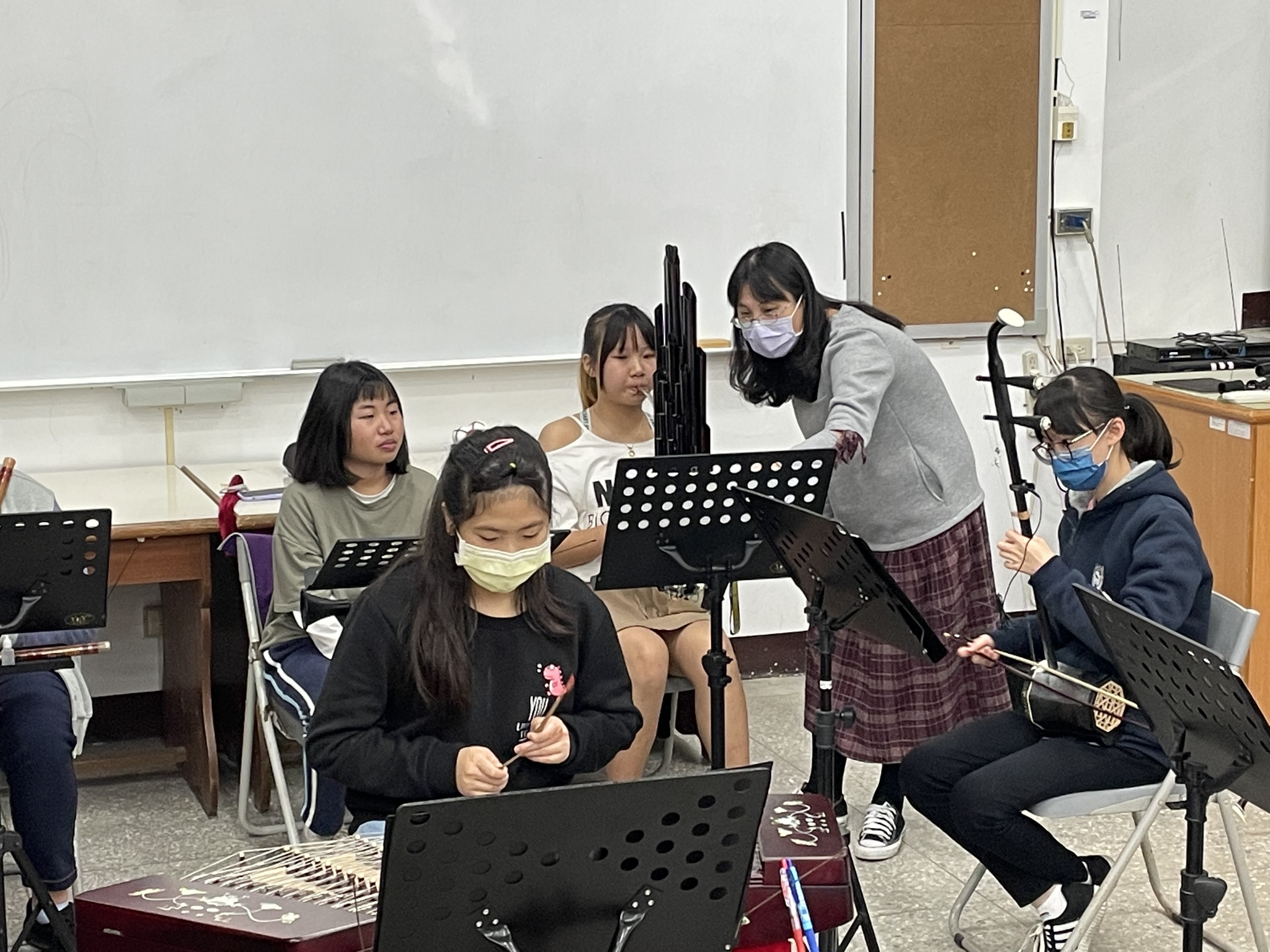 照門國中國樂團寒假團練。