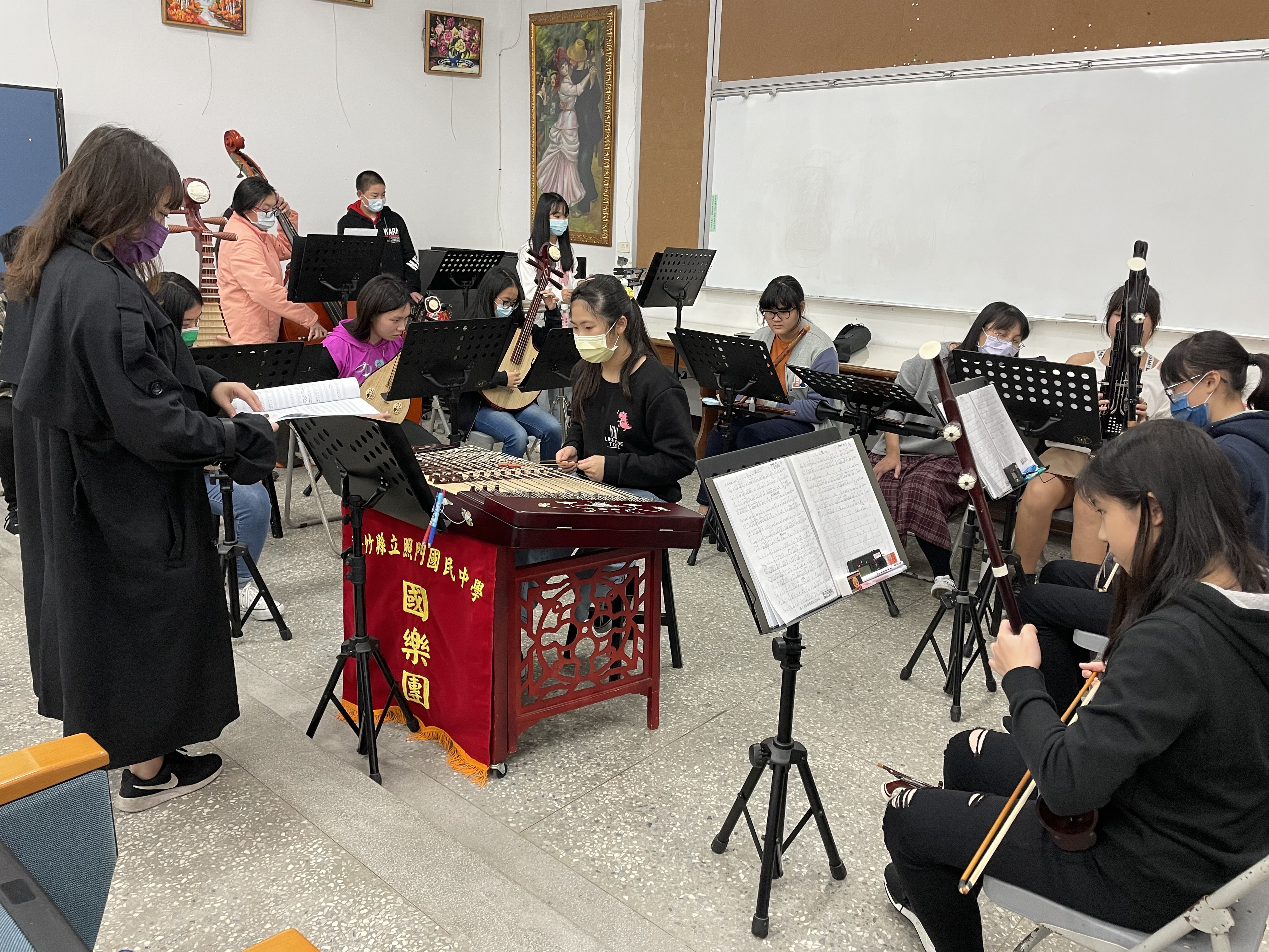 照門國中國樂團寒假團練。