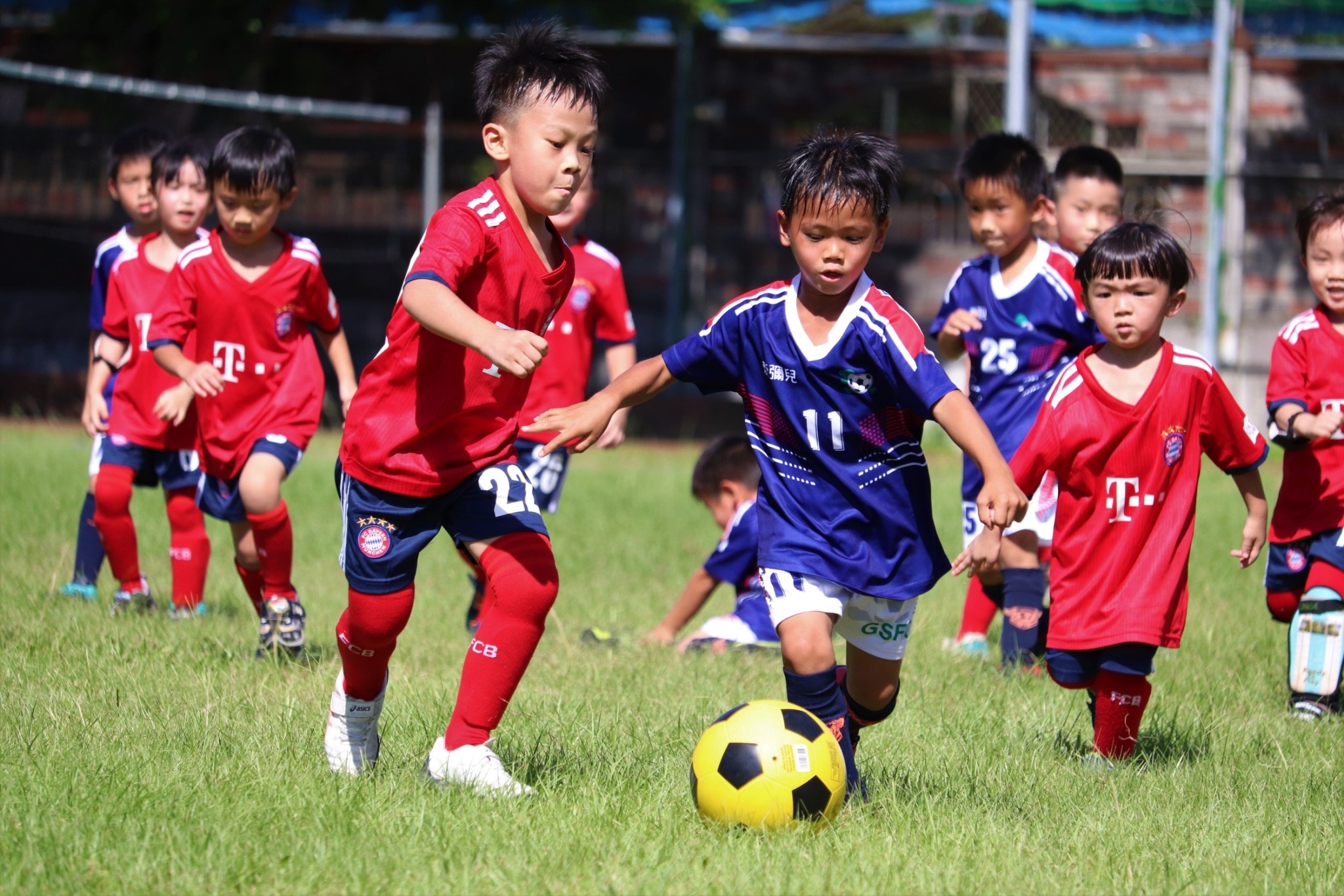 新北市幼兒足球聯賽小選手投入比賽(圖片來源：新北市體育總會幼兒體育委員會)