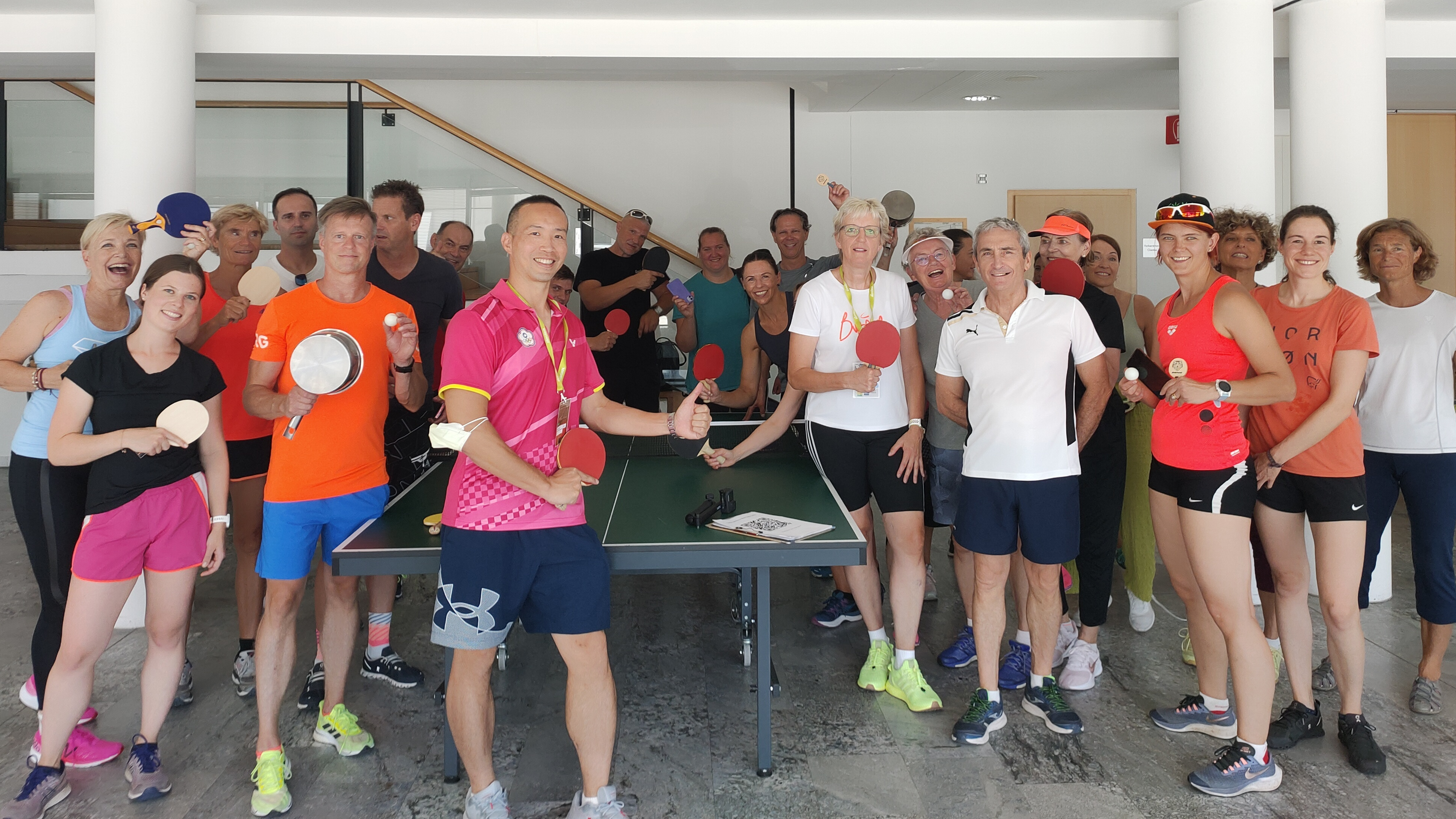 蔡明憲老師參加2022義大利國際體育教學研討會，並教授桌球課程。