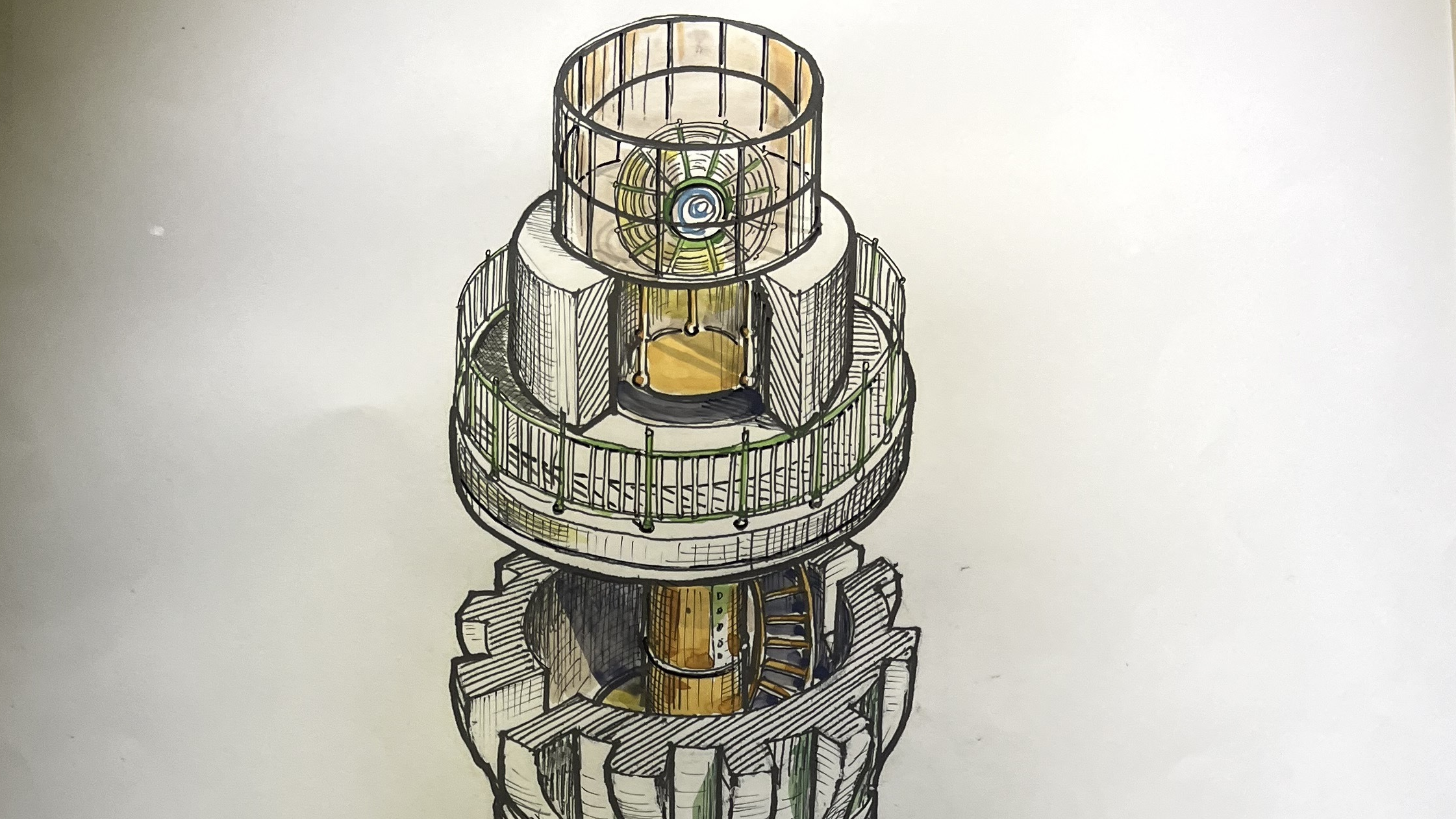 桃園白沙岬燈塔分解透視圖_長榮海事博物館提供