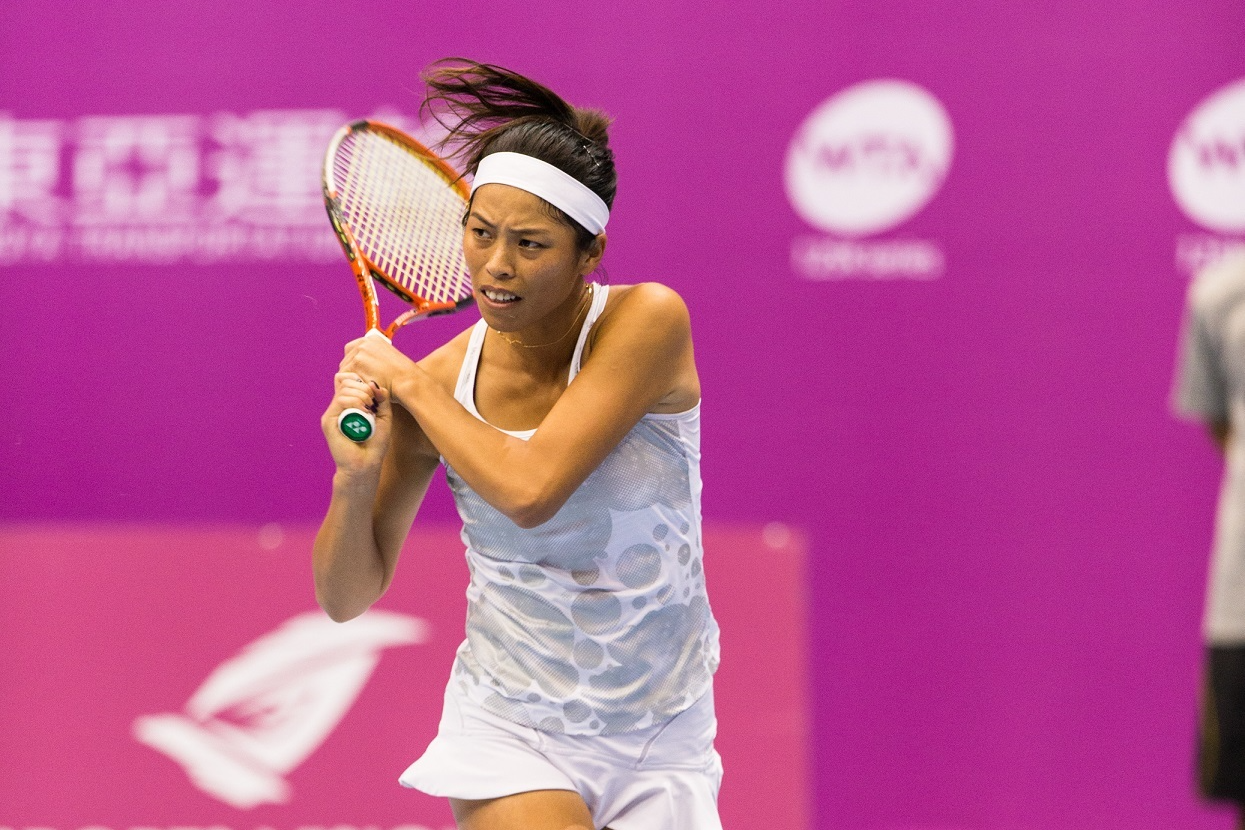 謝淑薇選手榮獲溫布頓網球公開賽女子雙打冠軍。（圖為中華民國網球協會提供，取自2014年賽場精彩表現）