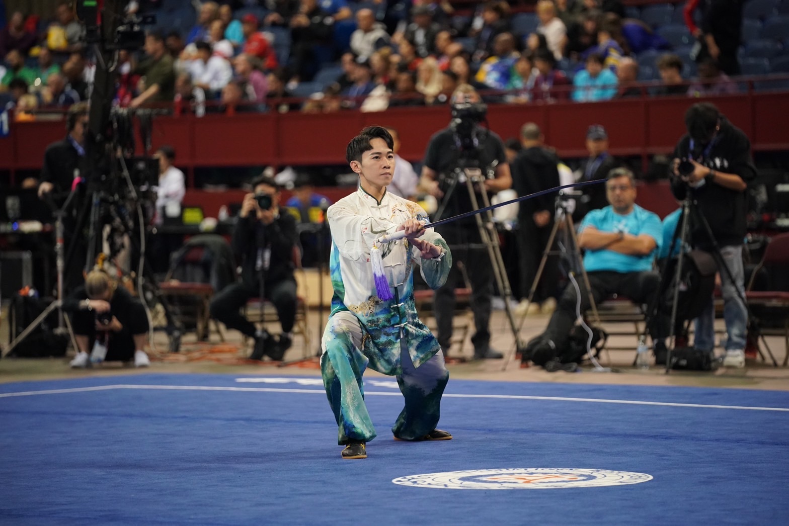 我國選手陳宥崴參加武術世錦賽男子太極劍項目奪金 (中華民國國武術總會提供)