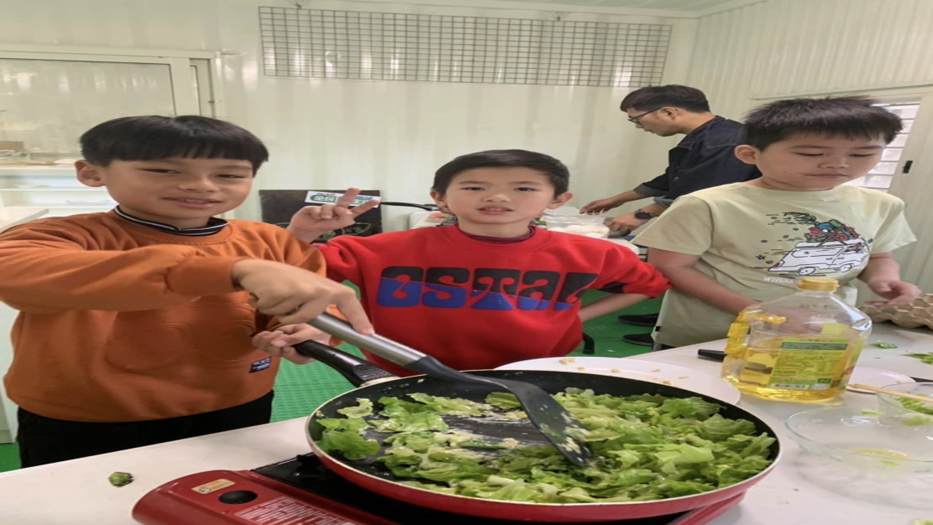 魚菜共生，奶油萵苣收成，在輕食廚房炒炒炒