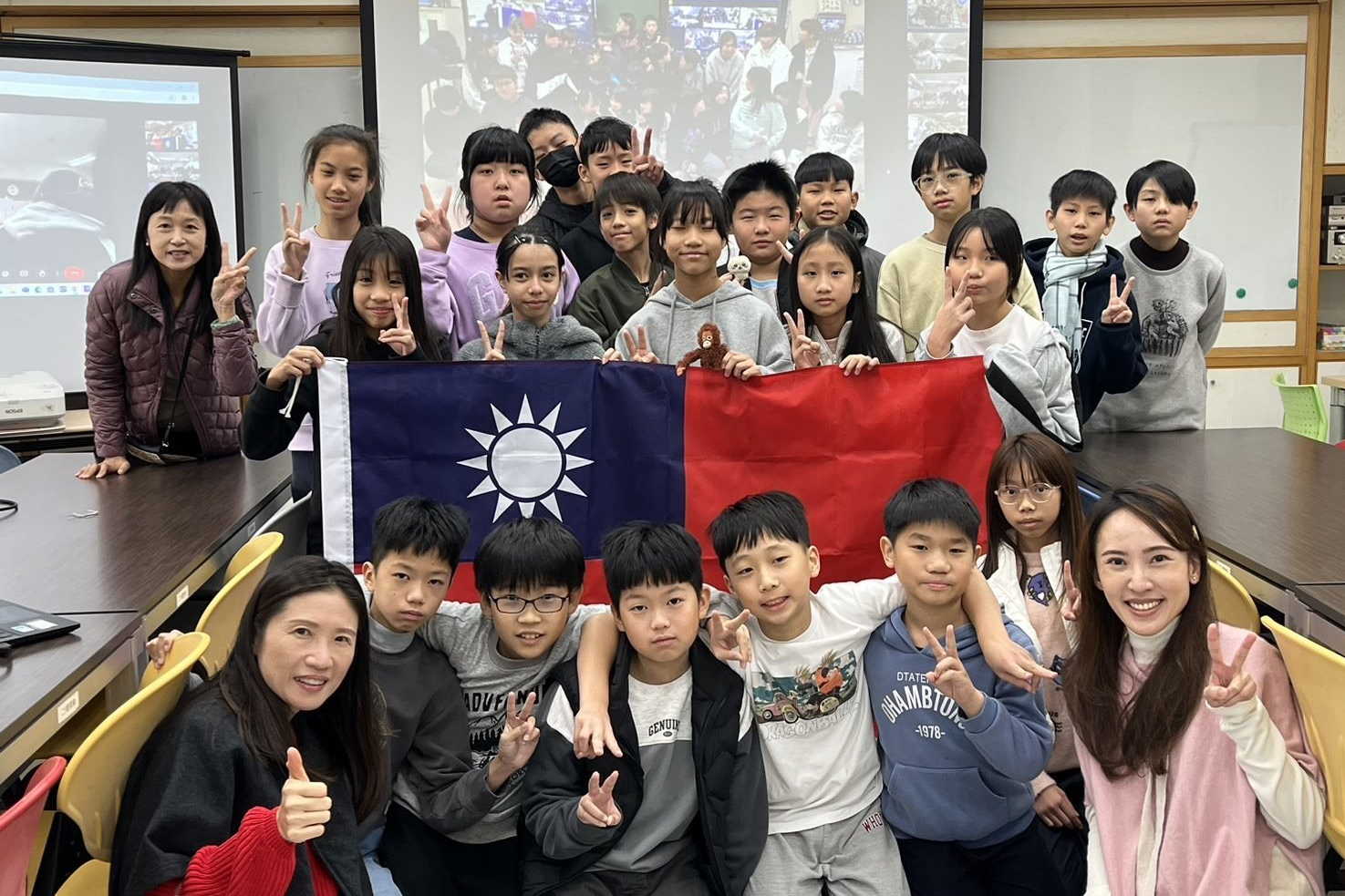 萬興國小與國際筆友學校日本宮城縣石巻市二俣小學校進行線上交流