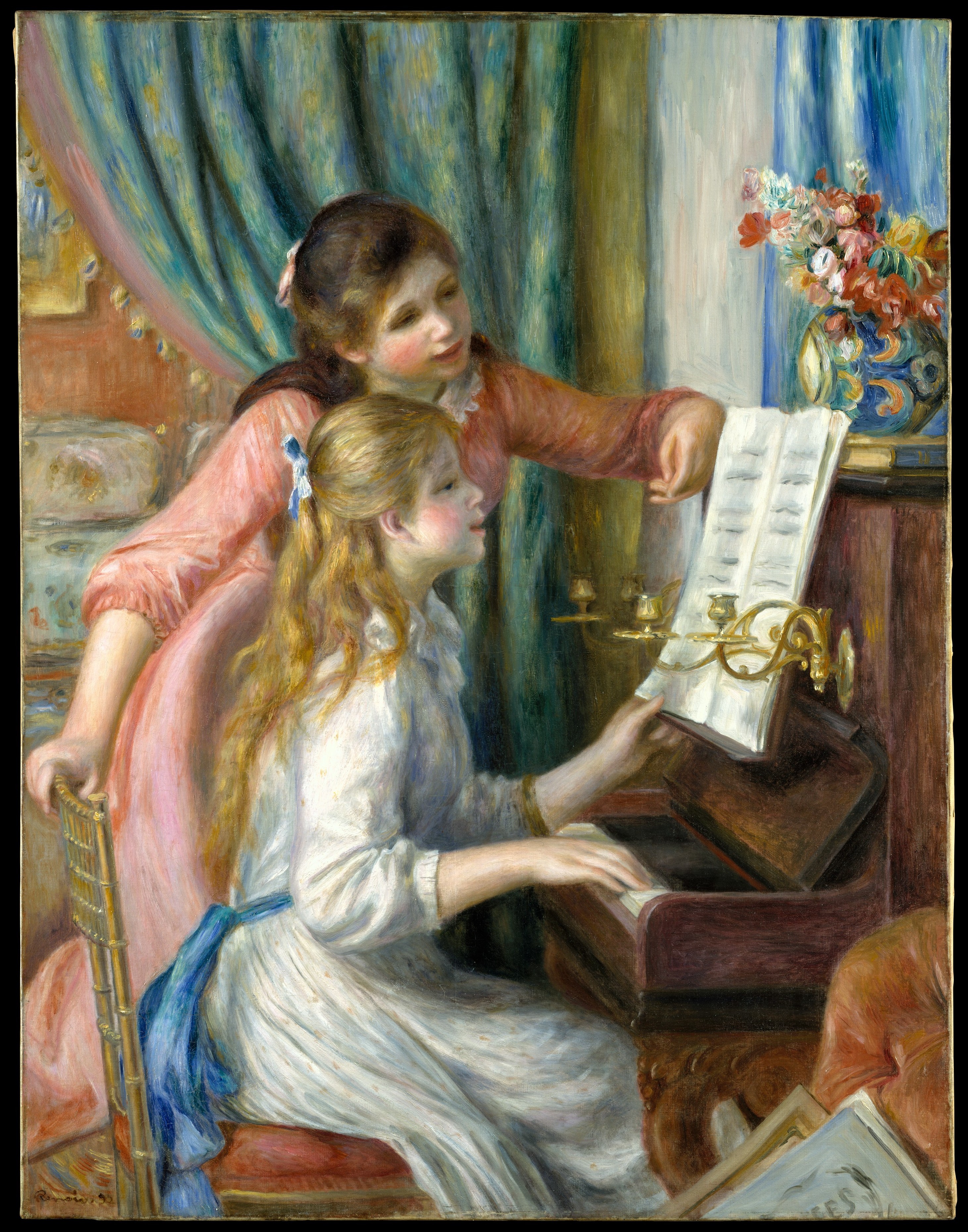 奧古斯特‧雷諾瓦_彈鋼琴的兩位少女_1882  圖© The Metropolitan Museum of Art_1_Auguste Renoir_Two Young Girls at the Piano_image© The Metropolitan Museum of Art