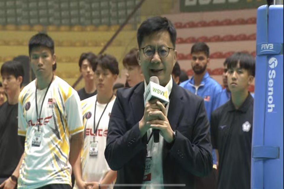 教育部次長張廖萬堅親臨第四屆WSVI臺中連莊盃國際排球邀請賽開幕（攝影:劉文珍）