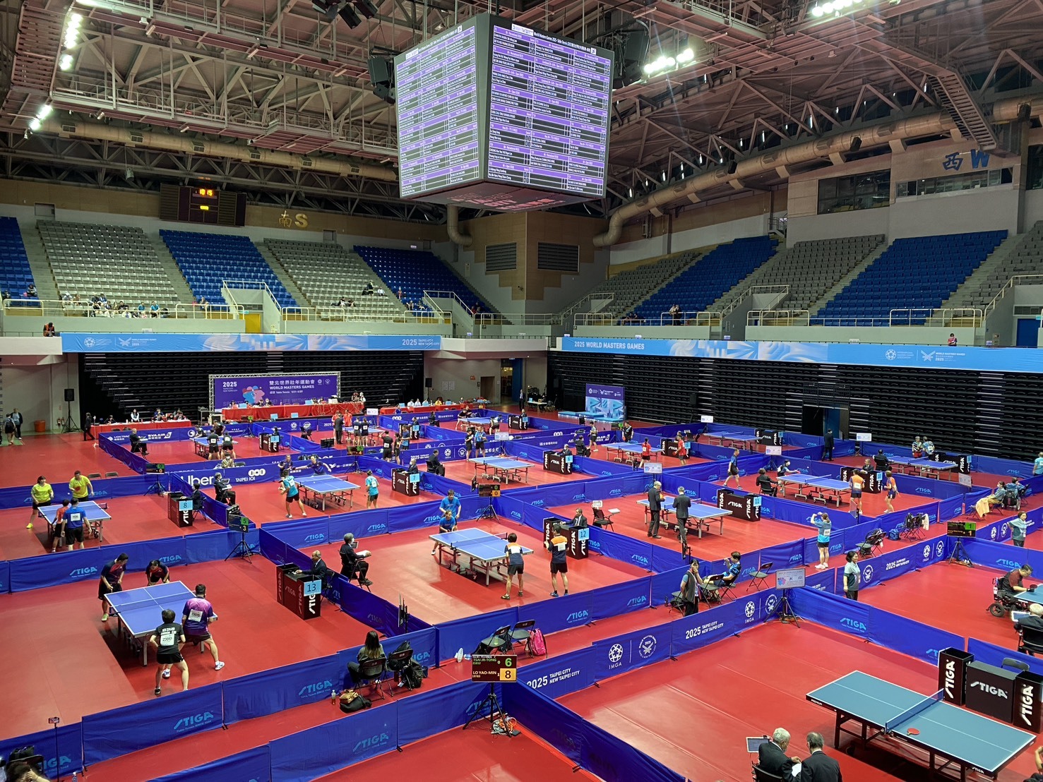2025雙北世界壯年運動會於5月17日展開，今天（21日）進行桌球項目賽事。(記者蘇瑞雯拍攝)