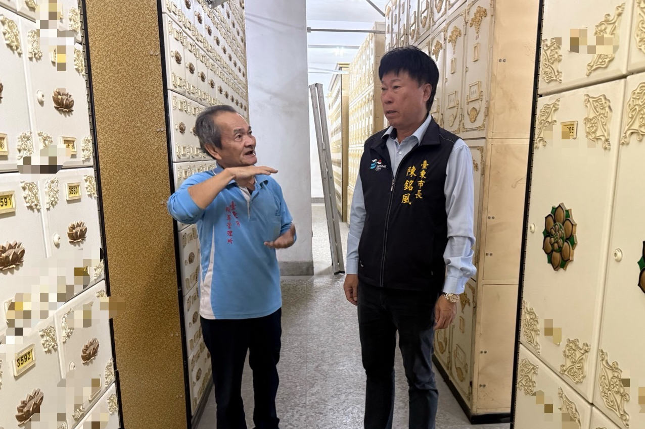 地震後，臺東市長陳銘風前往生命園區全面檢視，均無掉落或嚴重受損情形。