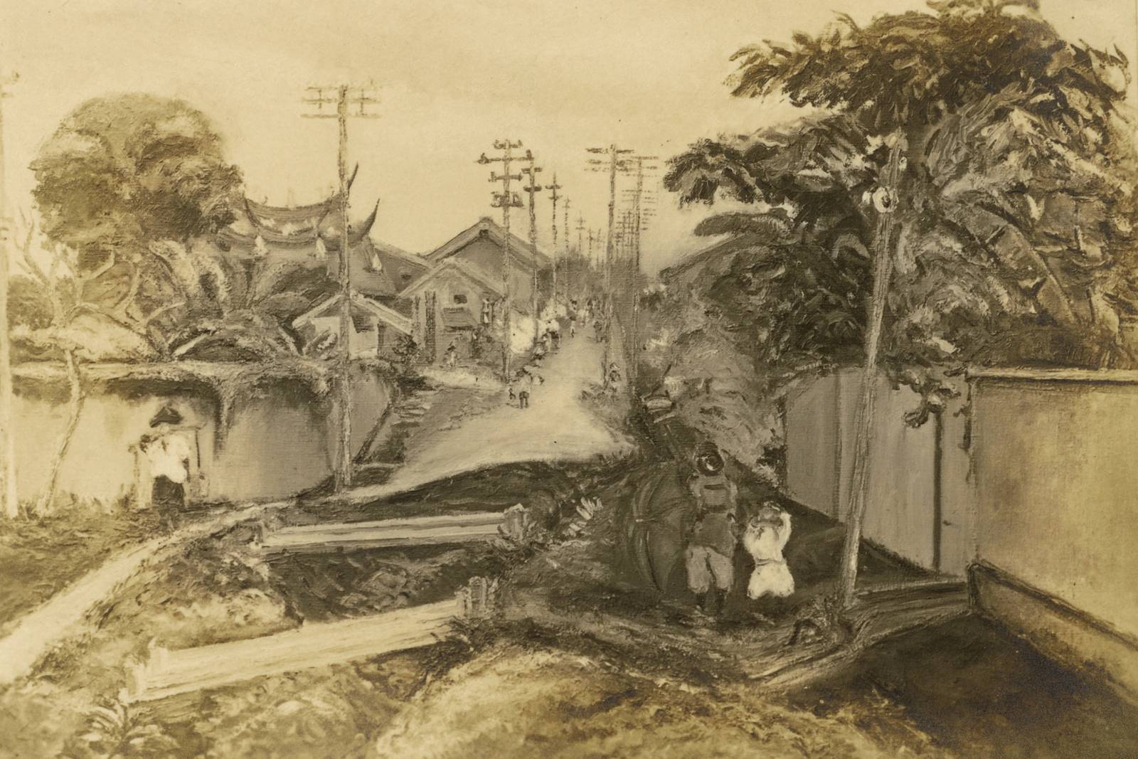 愛畫「電信柱」的藝術家-陳澄波《嘉義街外》