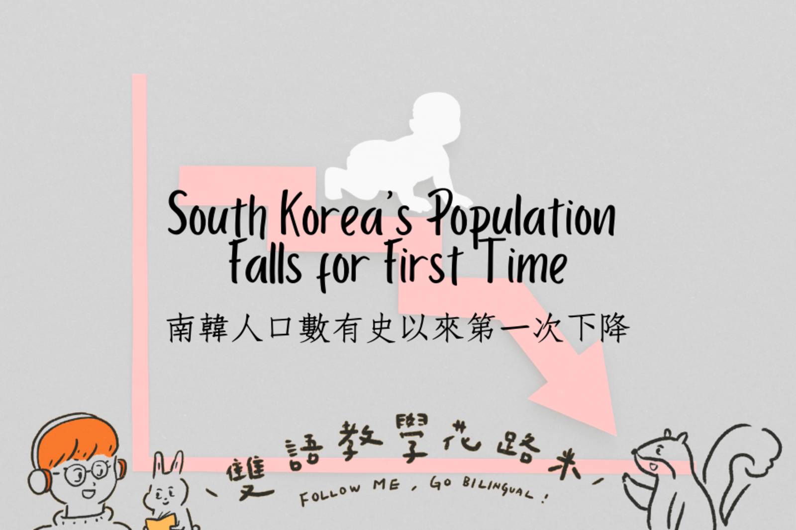 South Korea's Population Falls for First Time南韓人口數有史以來第一次下降